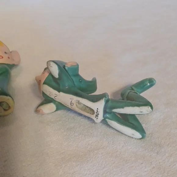Charming Green Elf Figurines Set 1950's Japan